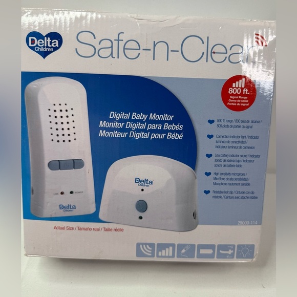 Safe-n-Clear Baby Monitor Delta Children 800 Ft Range Digital Baby Monitor - Picture 1 of 7